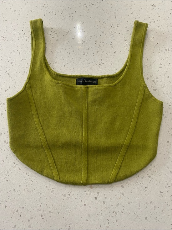 House of Harlow 1960 Tops - EUC House of Harlow Chartreuse Corset-style Crop Top